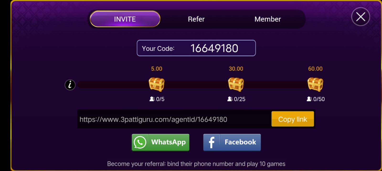 PRIVATE RUMMY APP IN REFER AND EARN