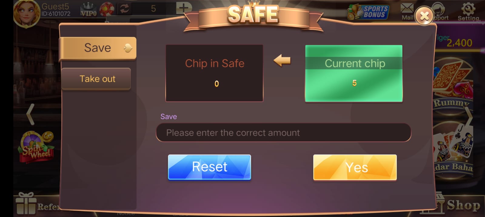 Safe Button Program In 3 Patti Fun App