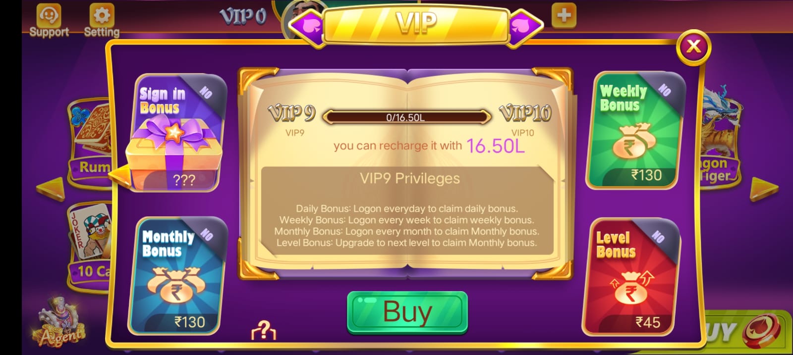 VIP Bonus Work In Teen Patti Mini App