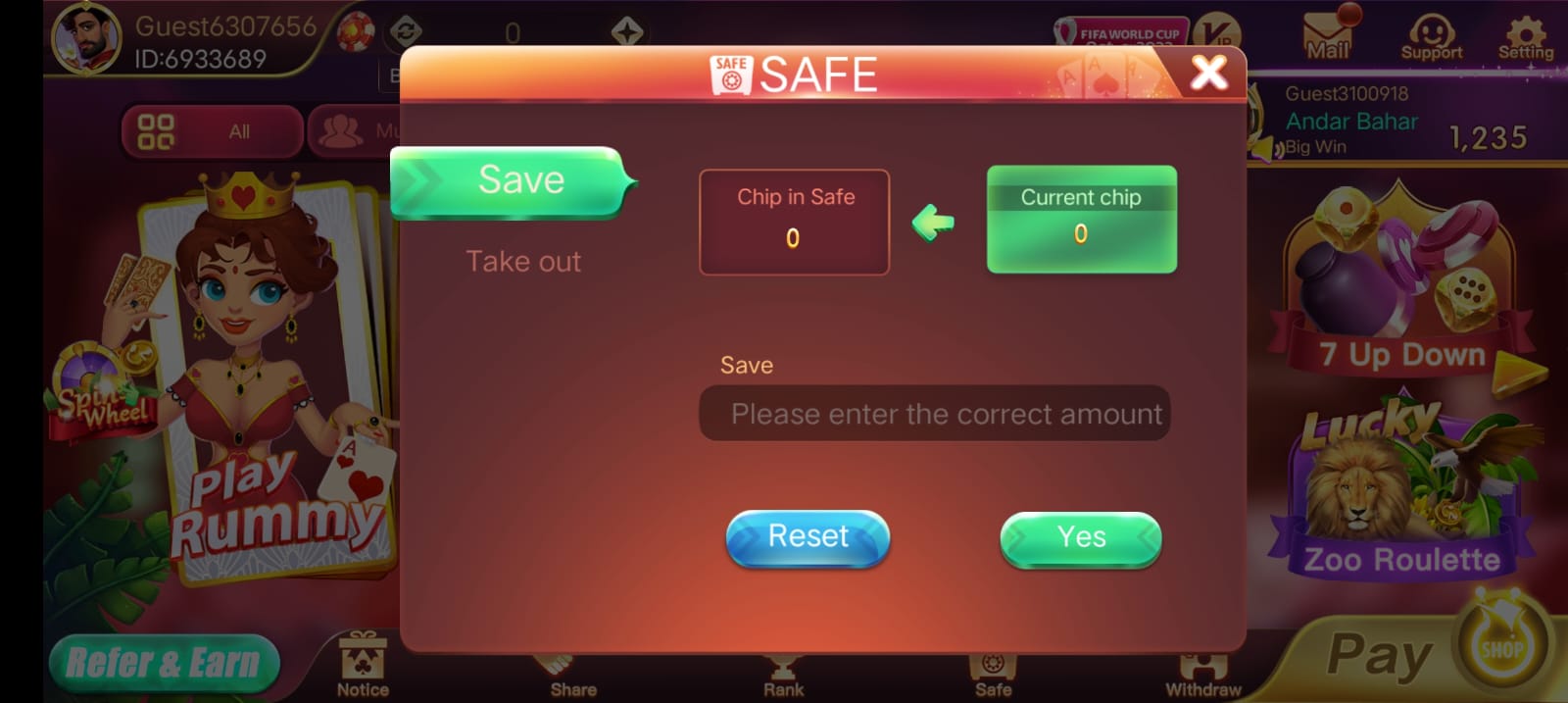 Safe Option In Rummy Loot App