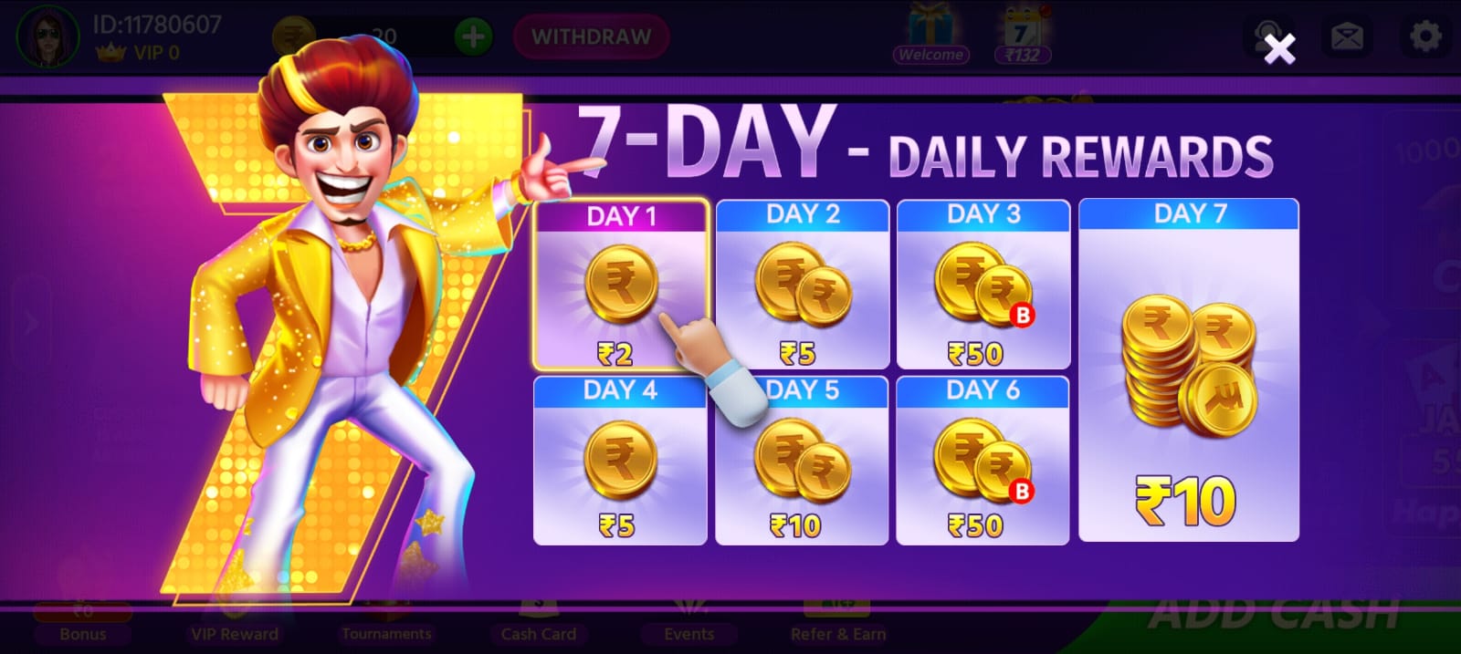 Daav Patti App 7 Day Reward