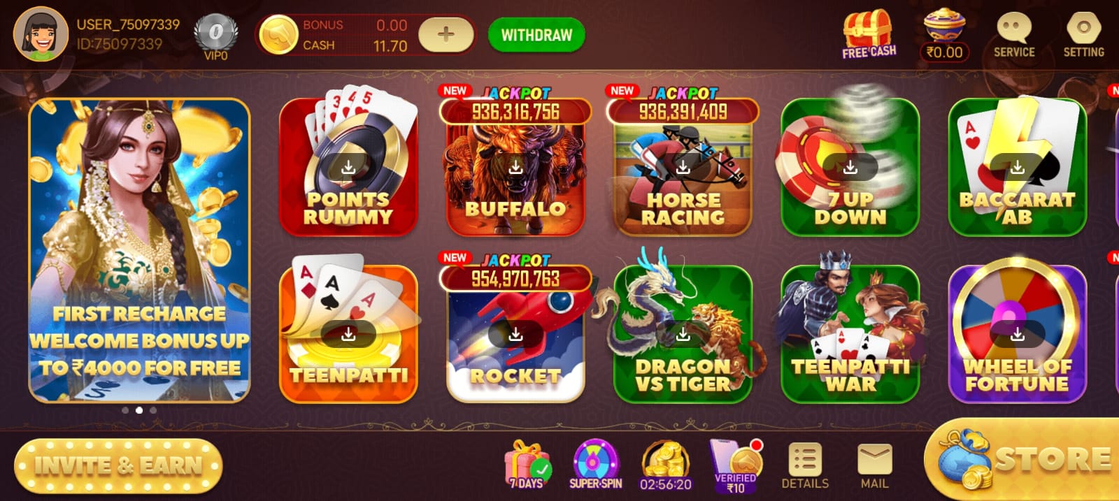 Games Available In Lala Rummy Apk